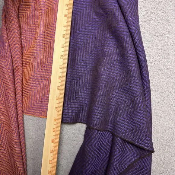 Seaward & Stearn Super Fine Wool Scarf 70"x18” Scotland Orange Purple Geometric - Picture 7 of 8